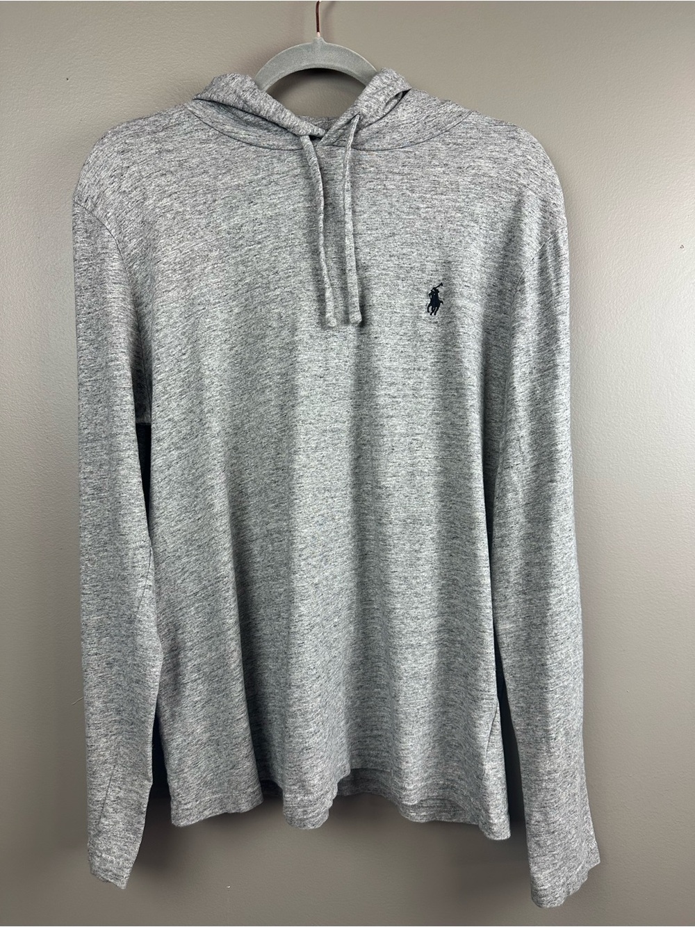 Polo Ralph Lauren Heather Gray Hooded Long-Sleeve Tee Medium